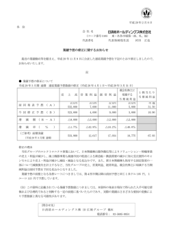 業績予想の修正に関するお知らせ