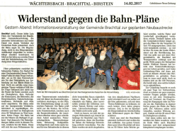 GNZ Widerstand gegen die Bahnpl&auml;ne 14.02.2017