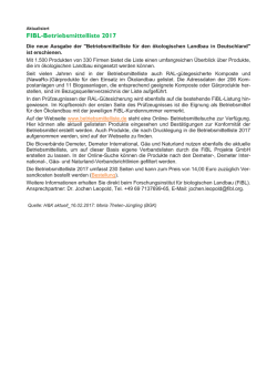FIBL-Betriebsmittelliste 2017