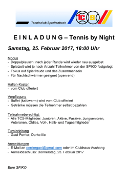 EINLADUNG – Tennis by Night