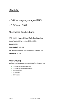 HD-&Uuml;bertragungswagen/SNG HD Offroad SNG