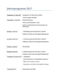 Jahresprogramm 2017