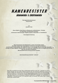Namenregister Benshausen u. Ebertshausen