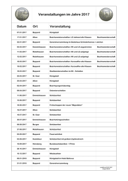 Veranstaltungen Bopparder Schützengesellschaft 2017