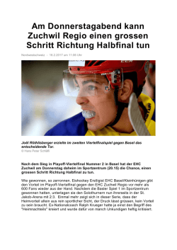 Einen grossen Schritt Richtung Halbfinal - EHC Zuchwil