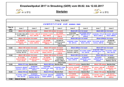 Einzelweltpokal 2017 in Straubing (GER) vom 09.02. bis