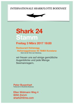 Shark 24 Stamm Freitag 3 März 2017 19:00 Restaurant Hohenegg