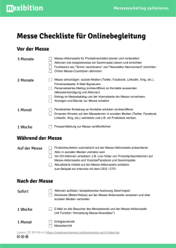 Messe Checkliste für Onlinebegleitung – Nexibition.pages