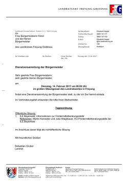 Dienstag, 14.02.2017, 09:00 Uhr - Landkreis Freyung