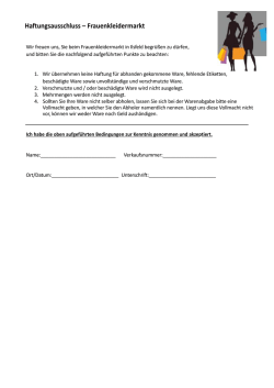Haftungsausschluss &ndash; Frauenkleidermarkt