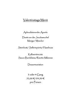 Valentinstags Menü