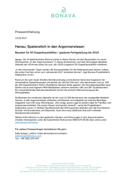 Hanau: Spatenstich in den Argonnerwiesen