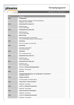 Tagesprogramm Montag, 13.02.2017