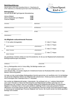 Beitrittserklärung - CheerSport Kiel eV
