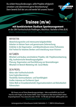 Trainee (m/w) - TTF LIEBHERR Ochsenhausen