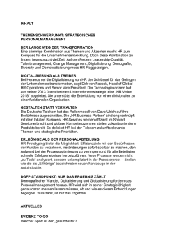 INHALT THEMENSCHWERPUNKT: STRATEGISCHES