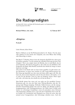 lesen - Radiopredigt