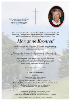 Marianne Kronreif - Bestattung Sterzl
