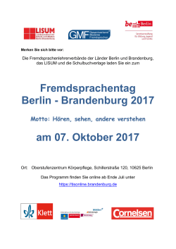 Fremdsprachentag Berlin - Brandenburg 2017 am 07