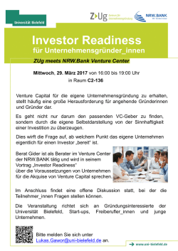 Investor Readiness f&uuml;r