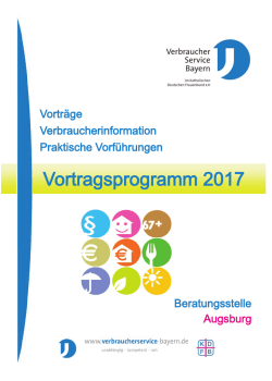 Vortragsprogramm 2017 - VerbraucherService Bayern