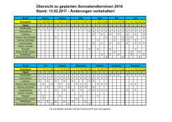 Samstagtermine 2018