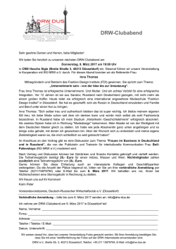DRW-Clubabend - Deutsch-Russischer Wirtschaftsclub eV