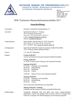 DFK Tischtennis-Mannschaftsmeisterschaften 2017 Ausschreibung