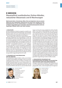 E MEDIEN Steuerpflicht ausl&auml;ndischer Online