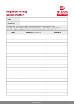 Hygieneschulung Unterschriften