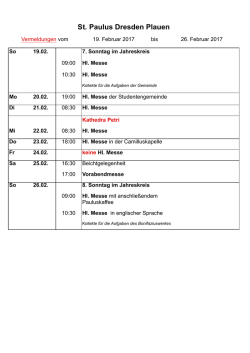 Vermeldungen St. Paulus KW8