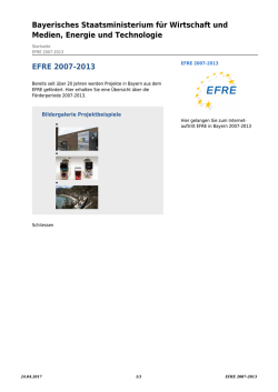EFRE 2007-2013: Europäischer Fonds für regionale Entwicklung