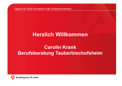 Carolin Krank: Berufsberatung Tauberbischofsheim