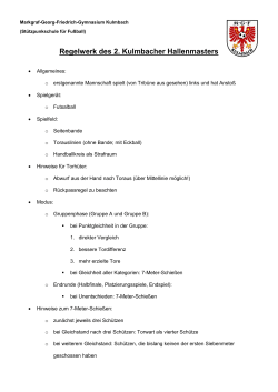 Regelwerk des 2. Kulmbacher Hallenmasters - MGF