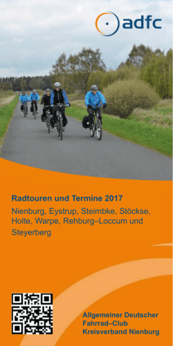 Radtouren und Termine 2017 Nienburg, Eystrup