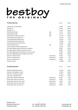 Preisliste Februar 2017