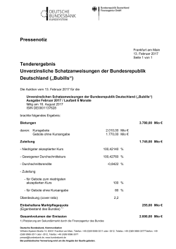 Tenderergebnis - Deutsche Bundesbank
