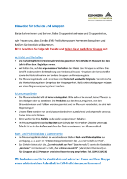 Hinweise f&uuml;r Gruppen ohne Projektbuchung