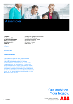 Assembler Our ambition. Your legacy.