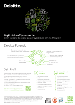 What impact will you make? Zeige es uns im Deloitte Forensic