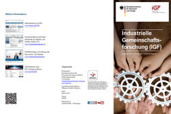 Industrielle Gemeinschafts- forschung (IGF)