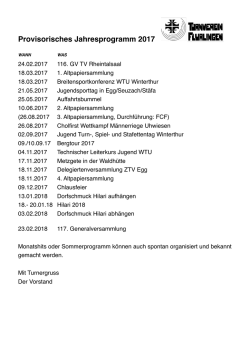 Jahresprogramm TV 2017