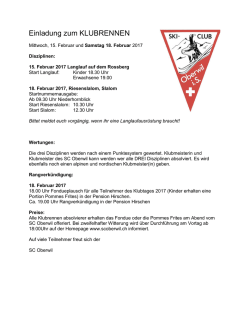 Einladung zum KLUBRENNEN