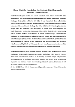 Hilfe zur Selbsthilfe- Neugr&uuml;ndung einer Hautkrebs