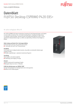 Datenblatt FUJITSU Desktop ESPRIMO P420 E85+