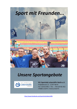 Unser Sportprogramm - Sportclub Lebenshilfe Berlin eV