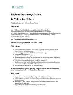 Diplom-Psychologe (m/w) in Voll