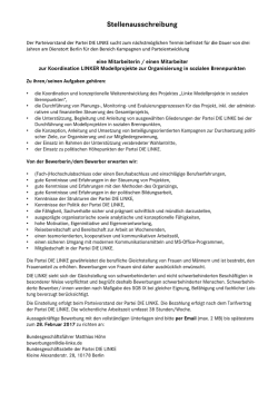 Stellenausschreibung - DIE LINKE. Brandenburg