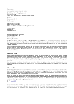 Impressum Verantwortlich f&uuml;r den Inhalt der Seite: SR Wohnbau UG