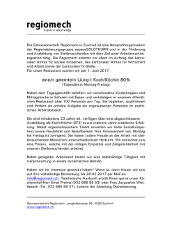 eine/n gelernte/n (Jung-) Koch/K&ouml;chin 80%